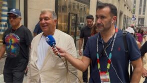 خوان لابورتا رئيس برشلونة يتحدث عن جوليان ألفاريز وحكم نهائي كأس العالم