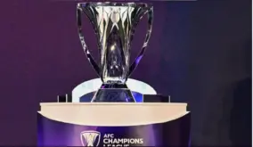 شعار دوري أبطال آسيا للنخبة مع خريطة آسيا وخلفية لمدينة كوالالمبور.