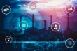 خريطة رقمية للمملكة العربية السعودية تظهر عليها شبكة من البيانات والذكاء الاصطناعي، مع التركيز على الحوكمة والسيادة على البيانات.