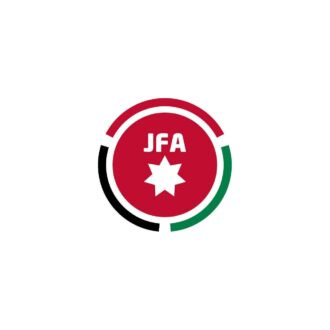 شعار الاتحاد الأردني لكرة القدم مع علامة Triple-A الذهبية