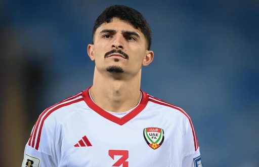 لوكس بيمينتا لاعب المنتخب الإماراتي يتحدث لوسائل الإعلام قبل نهائي خليجي 27.